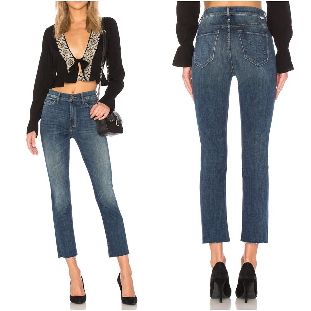 NWT Mother Denim High Waisted Rascal Ankle Fray Jeans Whattcha Got Cookin $248